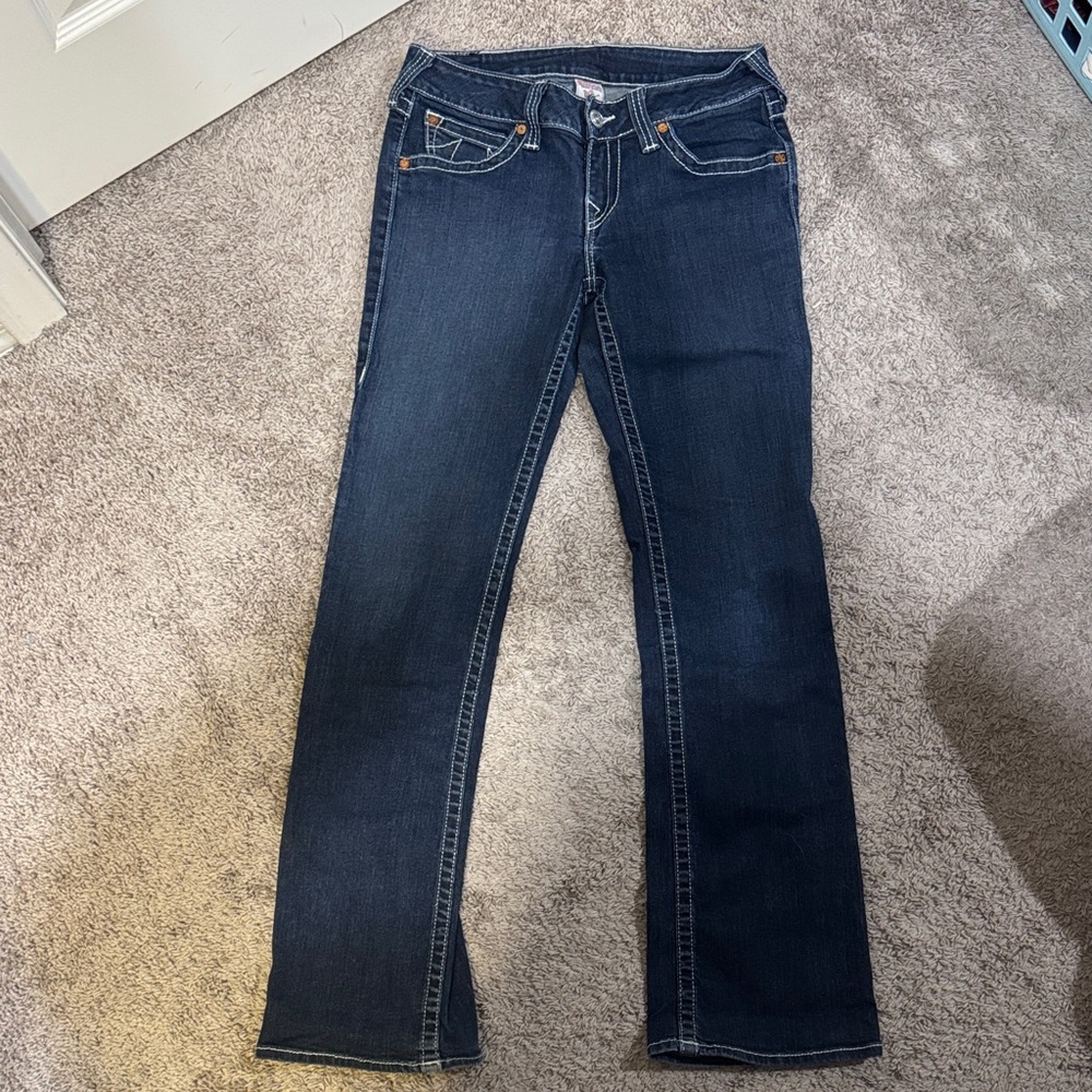 True Religion Dark Blue Straight Leg Jeans
